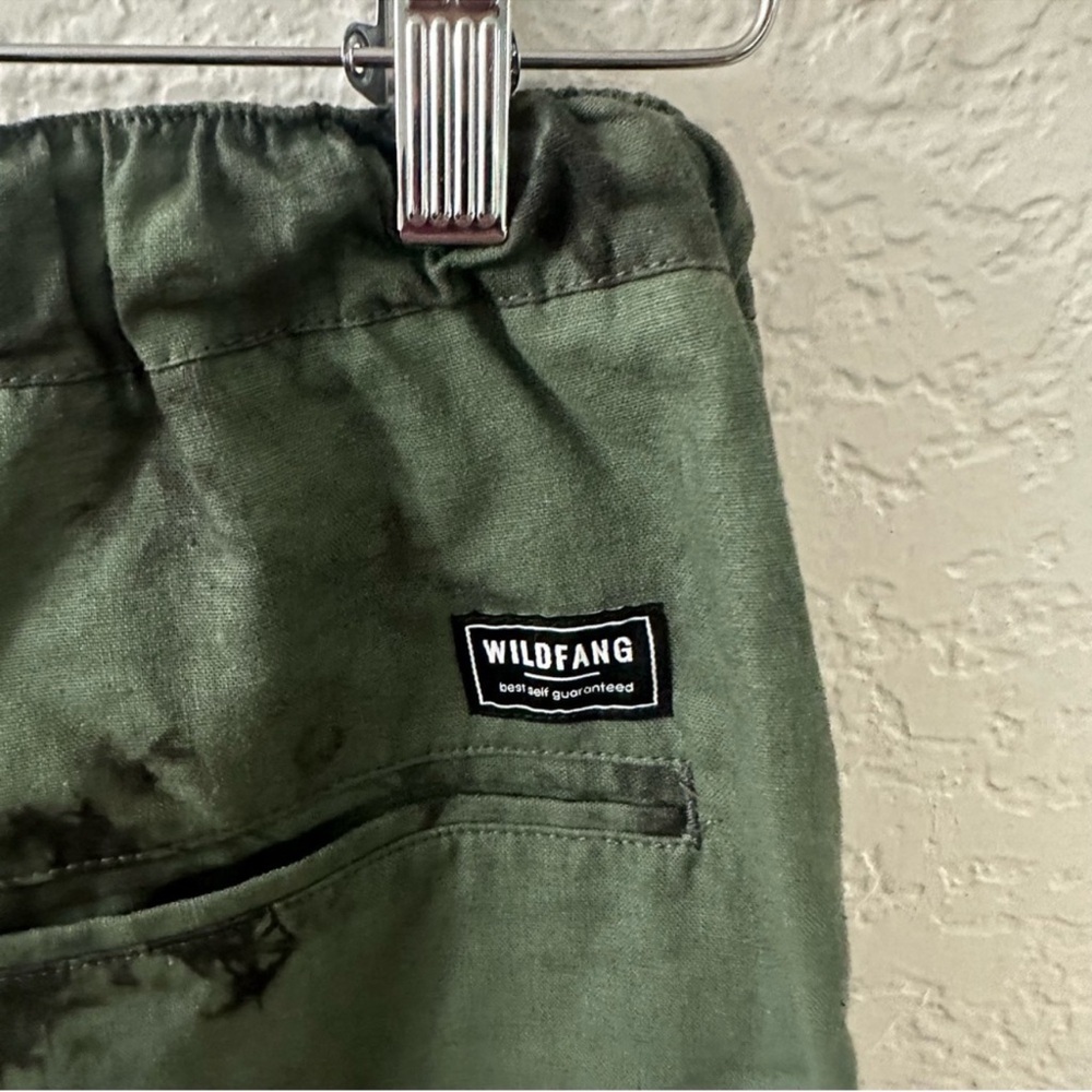 Wildfang Loose Leg Drawstring Pant Green Marble Dye
size small - Picture 6 of 7